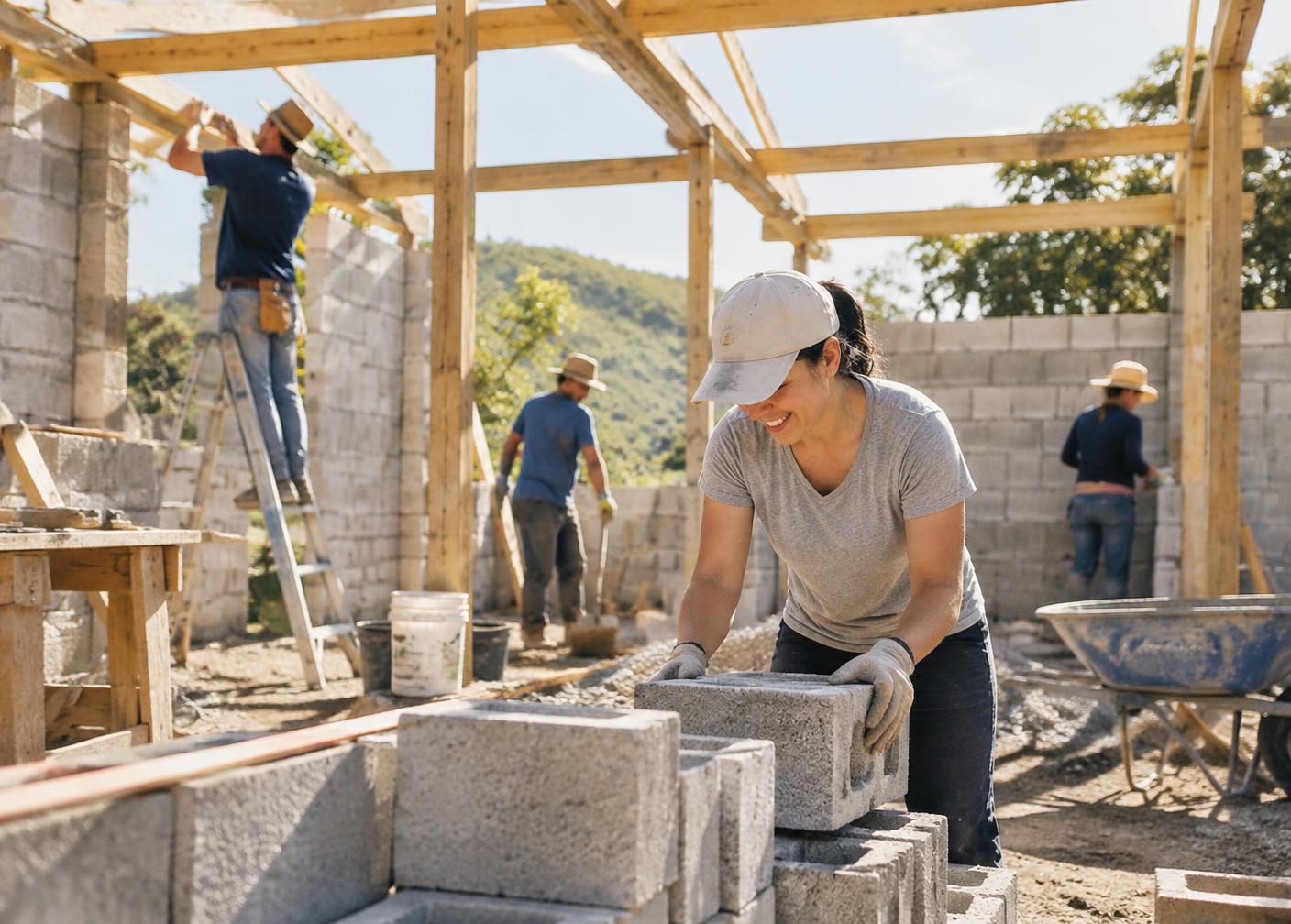 A community building taking shape